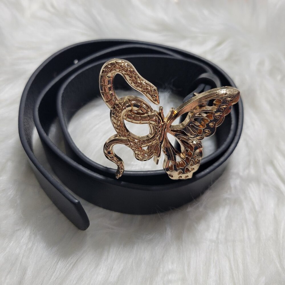Snake/Butterfly Buckle Accent Belt